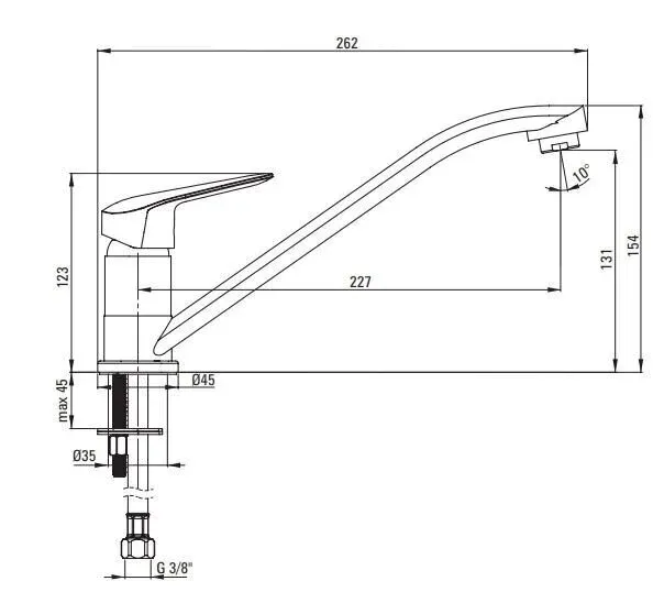 Deante Boro 123 Chrome Kitchen Mixer
