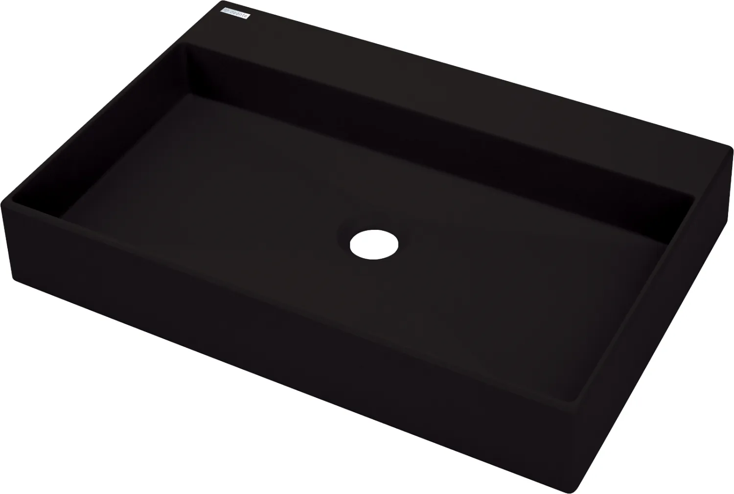 Deante Correo Rectangular Countertop Sink 60 cm in Matte Black Granite