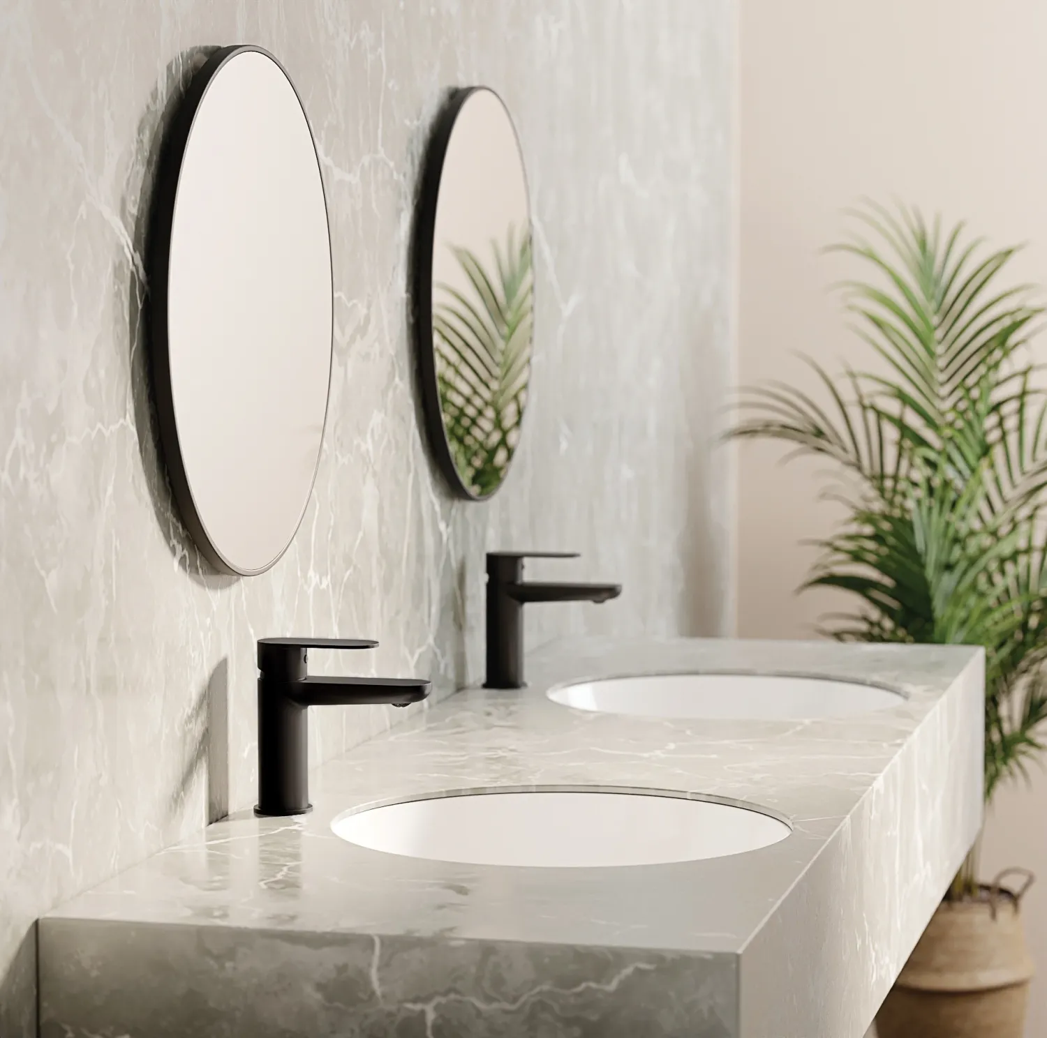 Deante Alpinia 95 Basin Mixer without Waste in Matte Black