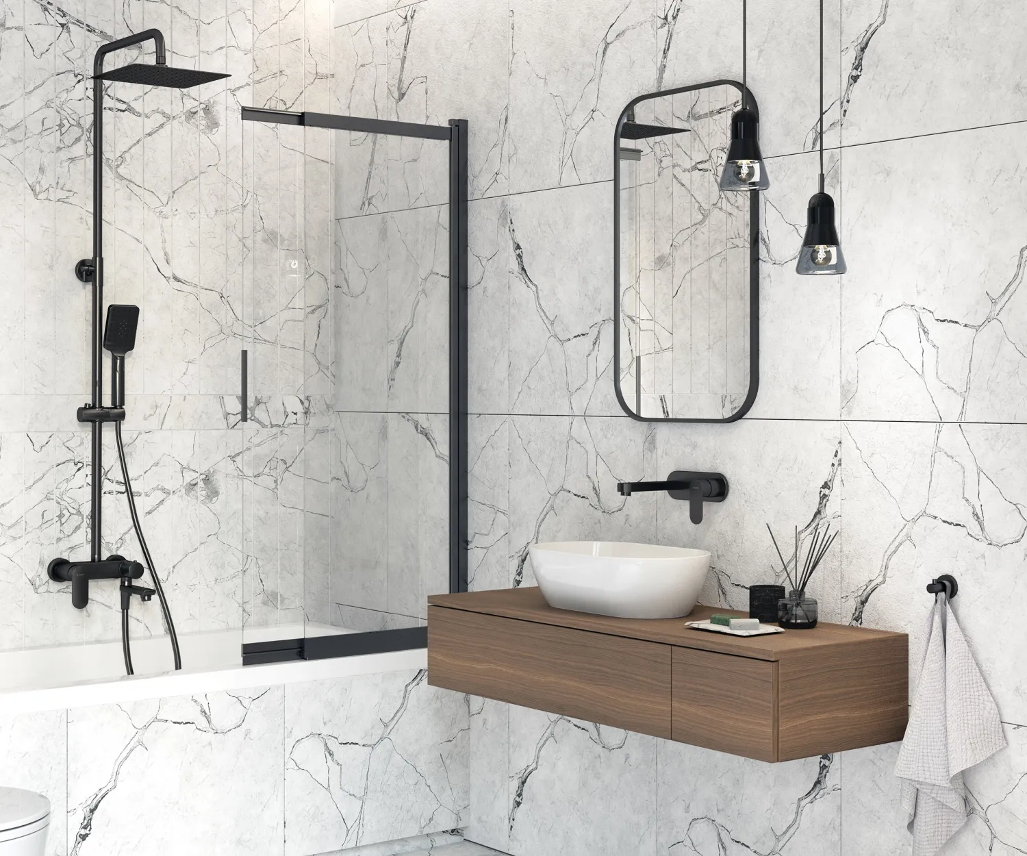Mitigeur de lavabo encastré Deante Alpinia 153 mm sans bonde en noir mat — vue 5