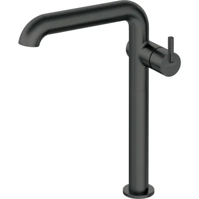 High Spout Bathroom Faucet Deante Silia 265 Without Drain in Matte Black