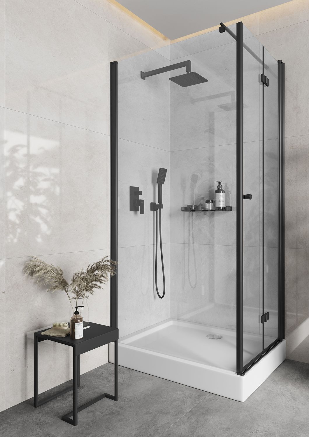 Deante Anemon Bis 250 Concealed Shower Set in Matte Black