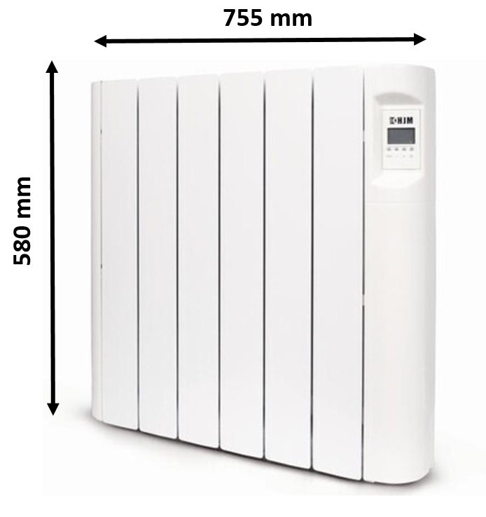 Radiateur électrique HJM avec thermostat 1300 W à 8 éléments