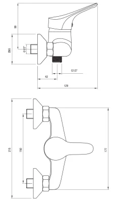 Mitigeur de douche Neo Joko en chromé