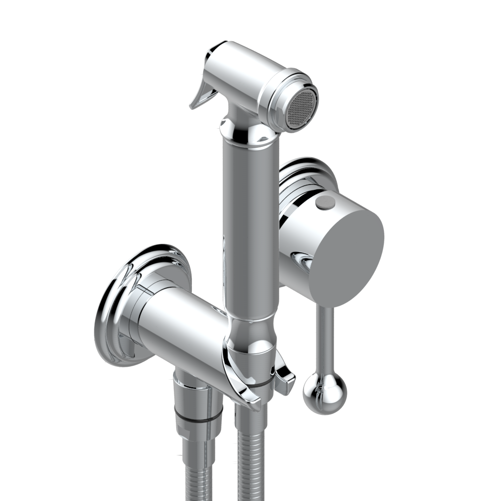 Ensemble hygiénique de WC THG - Collection "Pétale de Cristal Clair liseré doré"