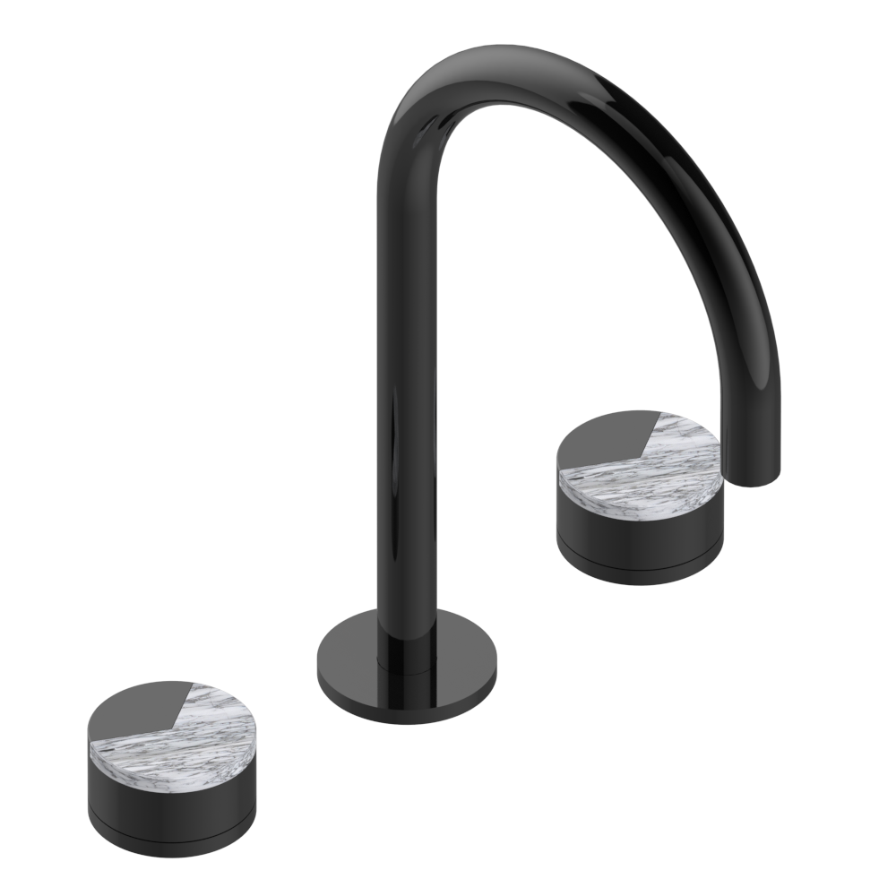 Mélangeur de lavabo 3 trous THG avec vidage - Collection "Yoko Delta Howlite"