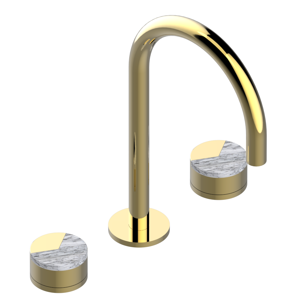 Mélangeur de lavabo 3 trous THG avec vidage - Collection "Yoko Delta Howlite" — vue 3