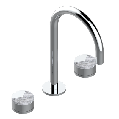 Mélangeur de lavabo 3 trous THG avec vidage - Collection "Yoko Delta Howlite"