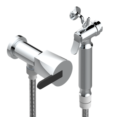 Ensemble hygiénique WC THG avec robinet d'arrêt - Collection "Métamorphose céramique noire"