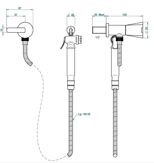 Ensemble hygiénique WC THG avec robinet d'arrêt - Collection "Métamorphose céramique noire"