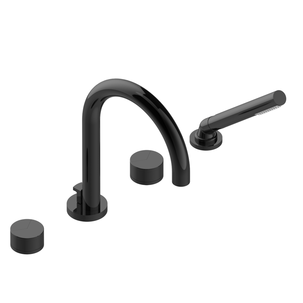 Mélangeur de bain / douche 4 trous THG sur gorge avec bec bas super goliath à inversion - Collection "Yoko Delta" — vue 3