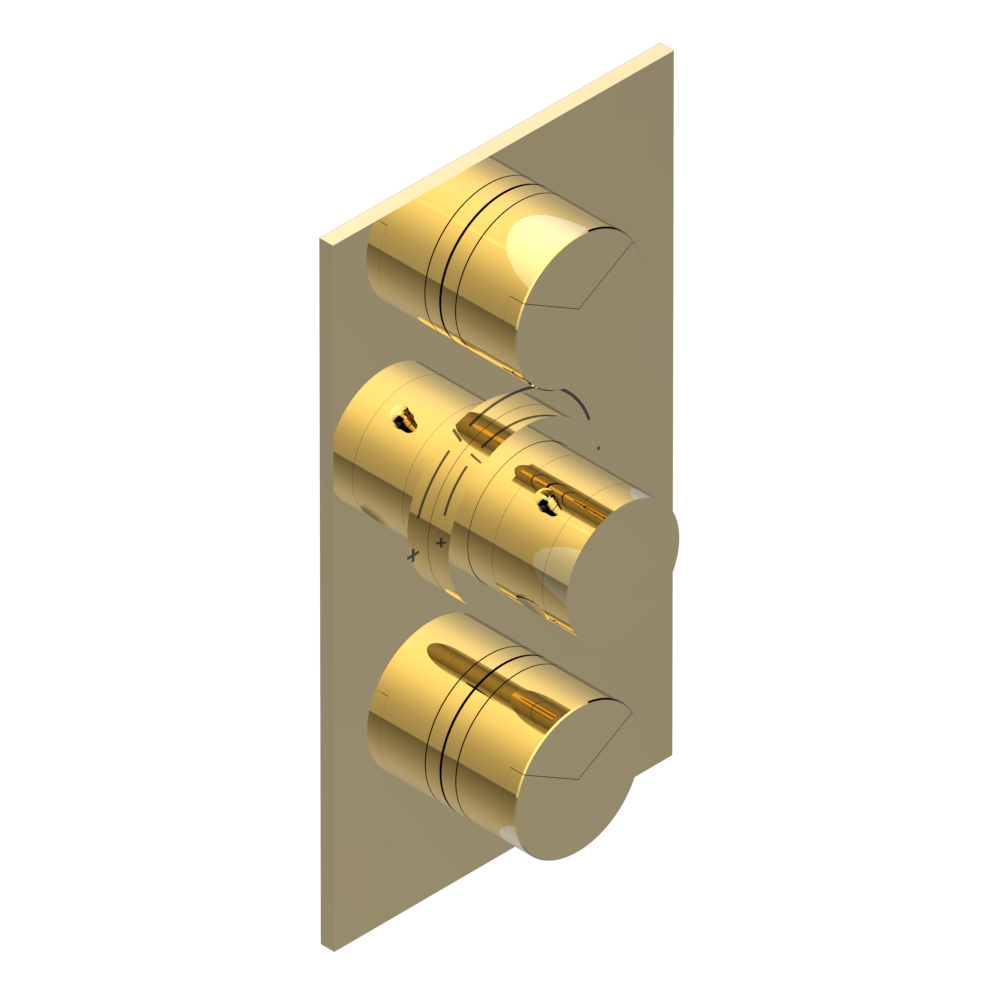 Set de finition THG pour douche thermostatique à encastrer avec deux robinets d'arrêt à 2 fonctions - Collection "Yoko Delta"