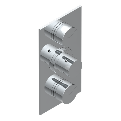 Set de finition THG pour douche thermostatique à encastrer avec deux robinets d'arrêt à 2 fonctions - Collection "Yoko Delta"