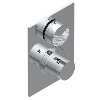 Set de finition THG pour douche thermostatique à encastrer 2 fonctions avec inverseur - Collection "Yoko Delta Howlite"