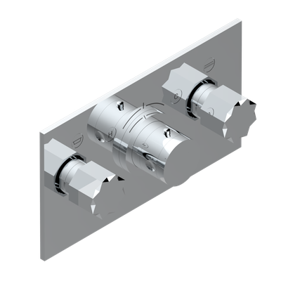 THG Nihal métal lisse thermostatique douche encastrer robinet arrêt horizontal deux fonctions laiton massif.