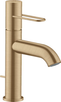 Mitigeur de lavabo AXOR Uno 100 avec poignée étrier et tirette de vidage en bronze brossé