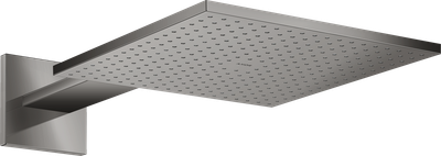Douche de tête Axor ShowerSolutions 300 1 jet avec bras de douche 450 mm en noir chromé poli