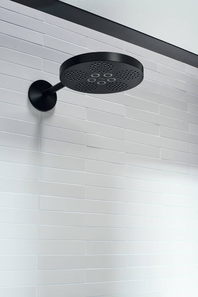 Douche de tête AXOR One 280 2 jets avec bras de douche 389 mm en noir mat