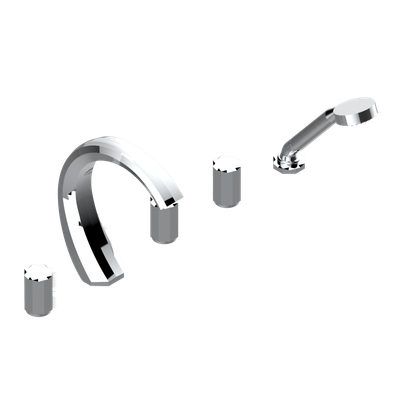 THG Nihal métal lisse 5 trous mixer tap with super goliath spout and chrome finish.