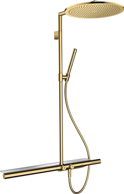 Colonne de douche Showerpipe Axor ShowerSolutions avec mitigeur thermostatique en doré poli