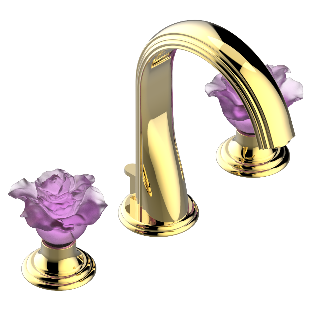 Mélangeur de lavabo 3 trous avec vidage THG Paris - Collection "Rose" — vue 3