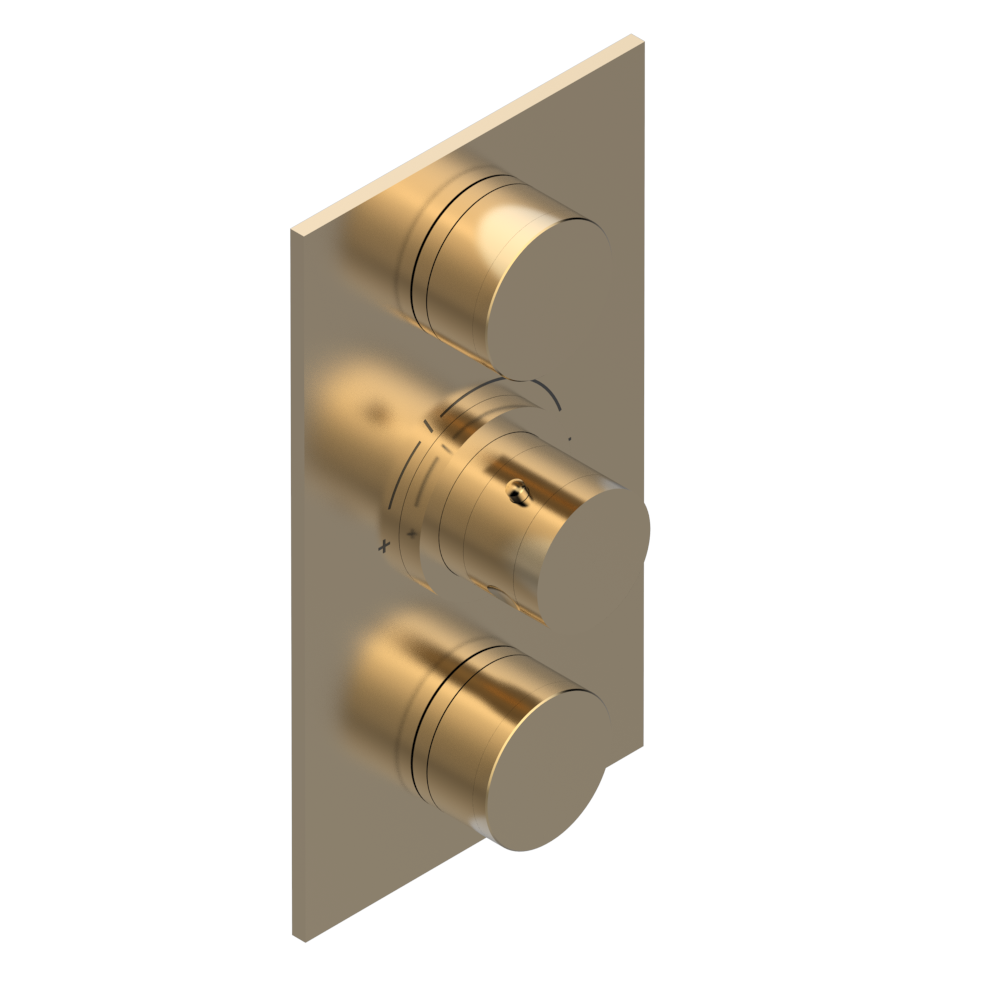 Set de finition THG pour douche thermostatique à encastrer avec deux robinets d'arrêt à 2 fonctions - Collection "Yoko Color" — vue 5