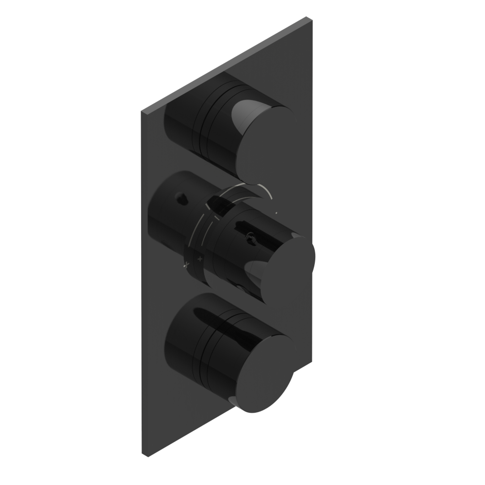 Set de finition THG pour douche thermostatique à encastrer avec deux robinets d'arrêt à 2 fonctions - Collection "Yoko Color" — vue 2