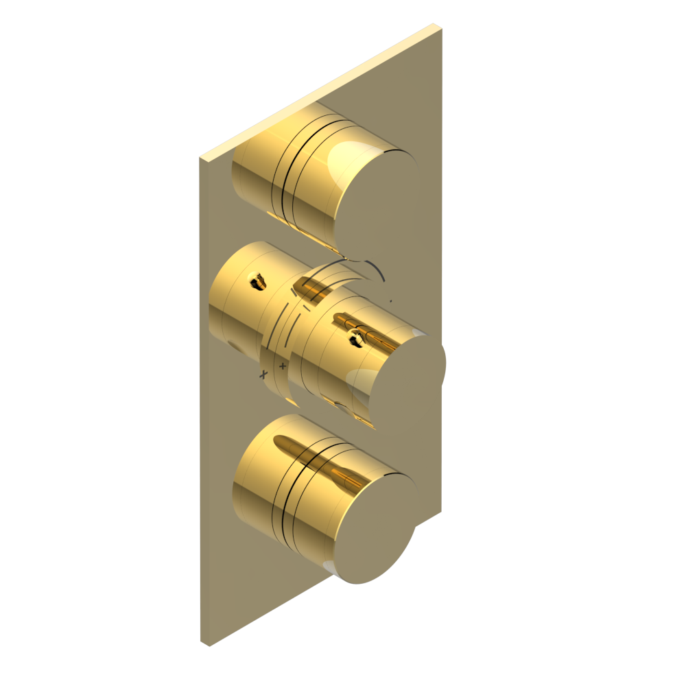 Set de finition THG pour douche thermostatique à encastrer avec deux robinets d'arrêt à 2 fonctions - Collection "Yoko Color" — vue 3