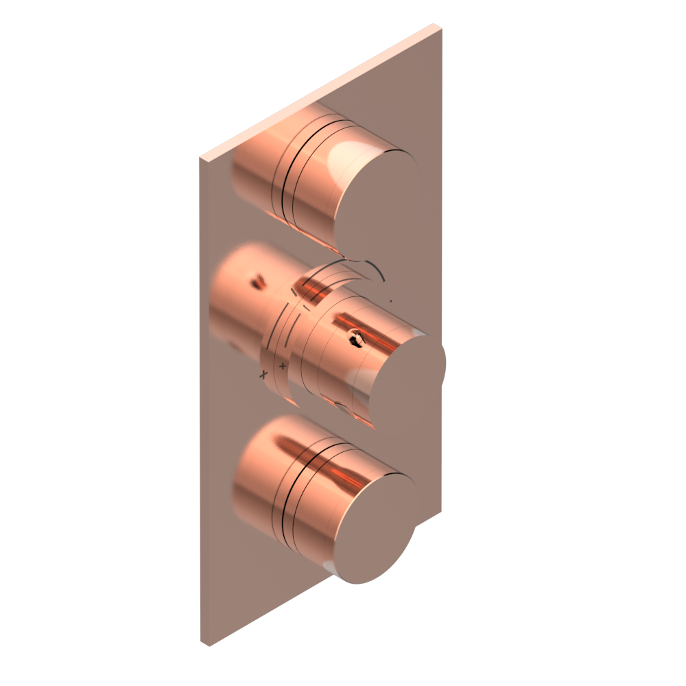Set de finition THG pour douche thermostatique à encastrer avec deux robinets d'arrêt à 2 fonctions - Collection "Yoko Color" — vue 4