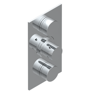 Set de finition THG pour douche thermostatique à encastrer avec deux robinets d'arrêt à 2 fonctions - Collection "Yoko Color"