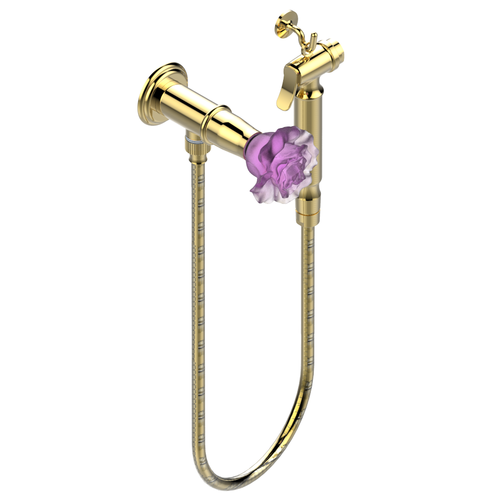 Ensemble hygiénique de WC avec robinet d'arrêt THG Paris - Collection "Rose" — vue 3