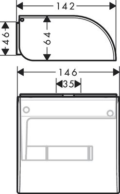 Porte-rouleau avec couvercle Axor Universel Circulaire en noir mat