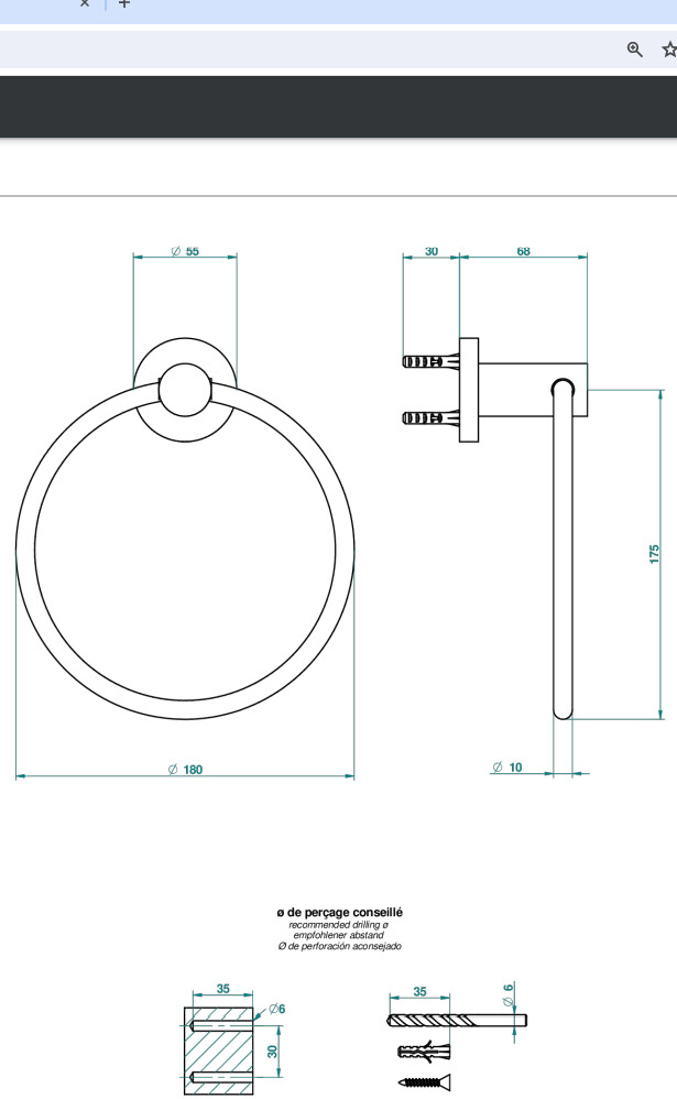 Anneau porte-serviette THG - Collection "O" - vue 5
