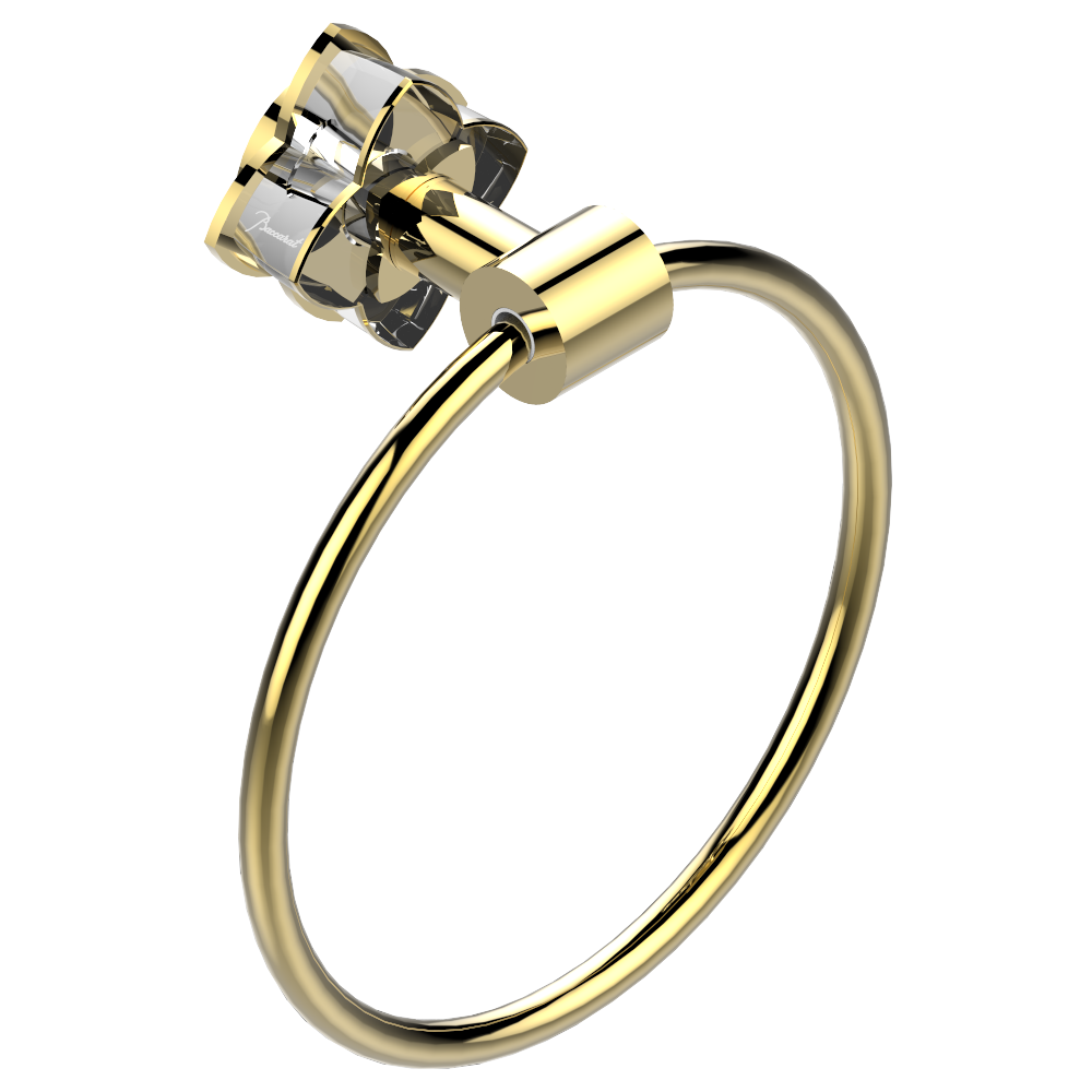 Anneau porte-serviette THG - Collection "Pétale de Cristal Clair avec liseré doré" — vue 3