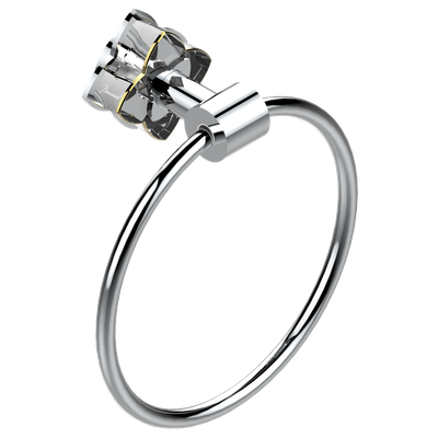 Anneau porte-serviette THG - Collection "Pétale de Cristal Clair avec liseré doré"