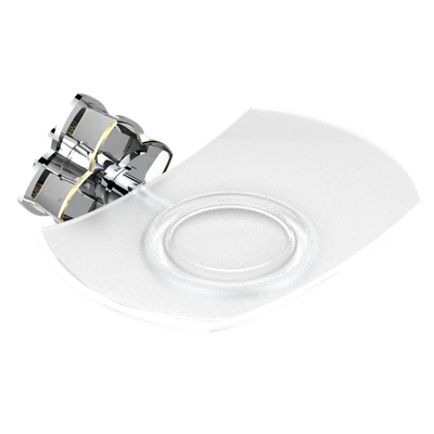 Porte-savon THG - Collection "Pétale de Cristal Clair avec liseré doré"