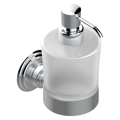 Distributeur de savon liquide THG - Collection "Pétale de Cristal Clair avec liseré doré"