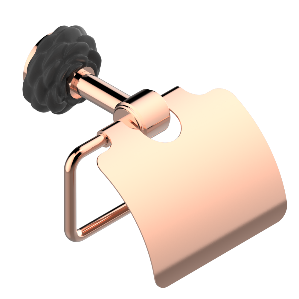 Porte-rouleau avec couvercle THG - Collection "Camélia Cristal Noir" — vue 4