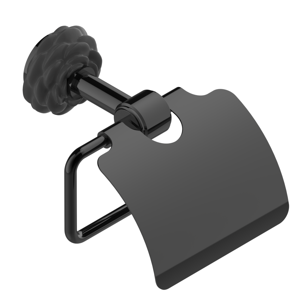 Porte-rouleau avec couvercle THG - Collection "Camélia Cristal Noir" — vue 2