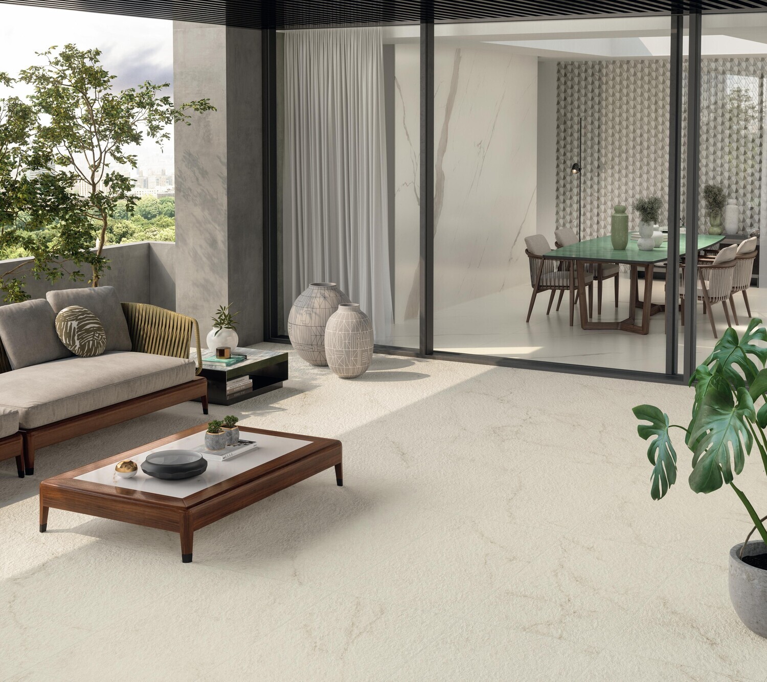 Porcelain Stoneware Marvel X Calacatta Apuano Hammered Matte R11 60 x 120 cm (2 cm thickness) - Atlas Concorde - 2nd Choice