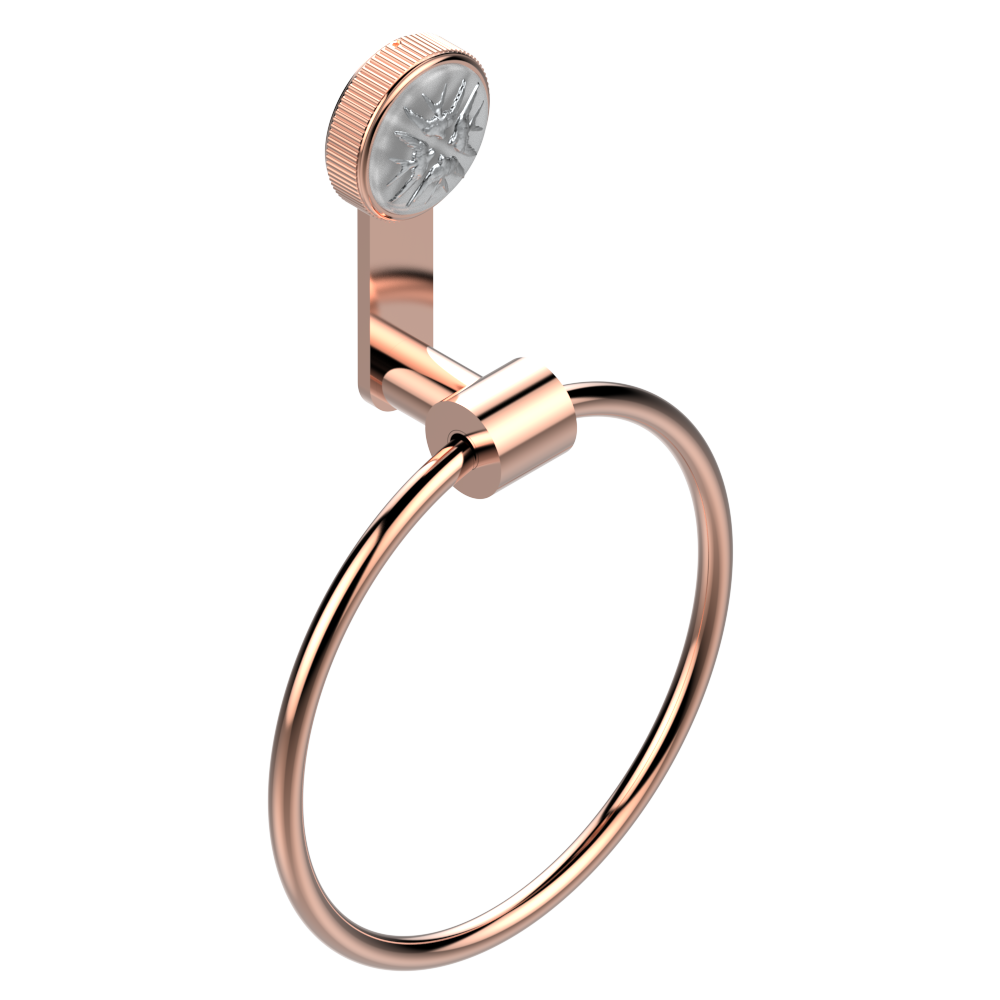 Anneau porte-serviette THG - Collection "Hirondelles tamponnées platine" — vue 4