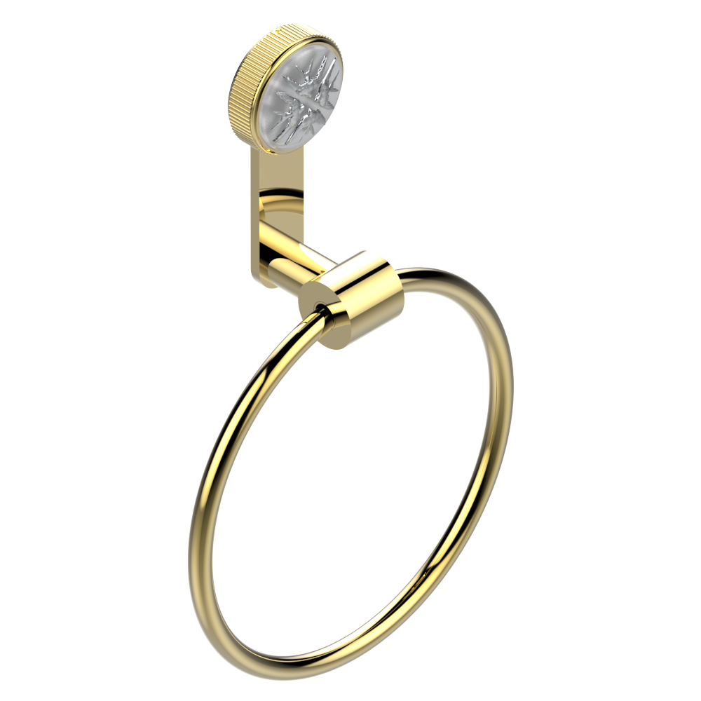 Anneau porte-serviette THG - Collection "Hirondelles tamponnées platine" — vue 3