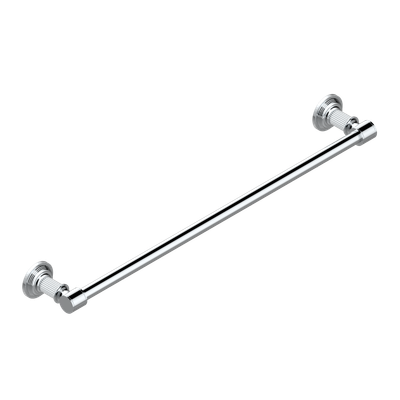 Porte-serviettes THG Grand Central Onyx noir, 60 cm de long, finition chromée, fixation murale avec fixations invisibles.