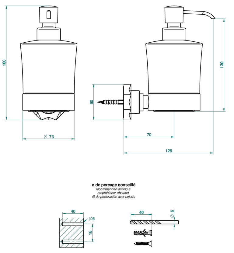 Distributeur de savon liquide THG - Collection "Nihal porcelaine ivoire" — vue 4