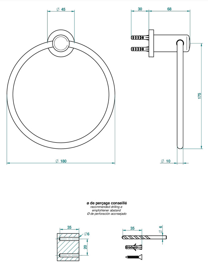 Anneau porte-serviette THG - Collection "Le 11" — vue 4