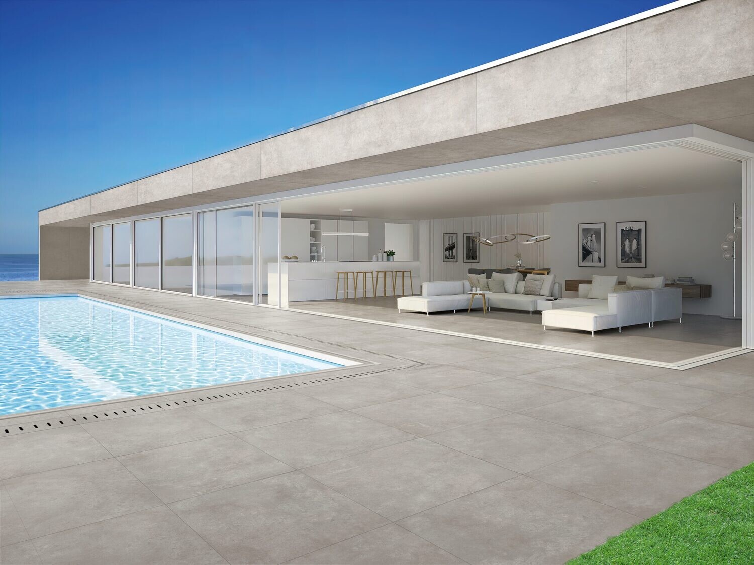 Grès cérame Tagina Concreta Grigio Chiaro mat 60 x 120 cm, rectifié