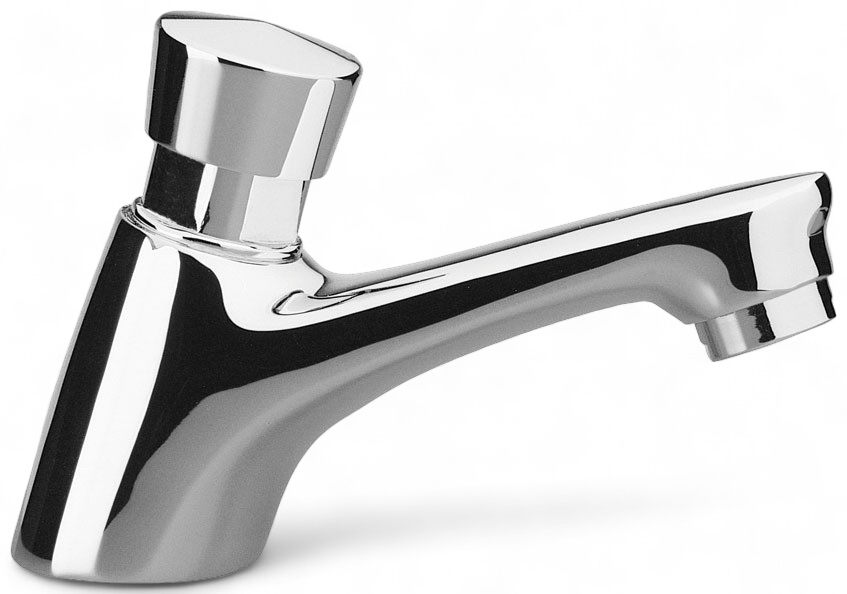 Remer 95 Timed Basin Tap in Chrome-Plated Brass (6 to 8 seconds delay)