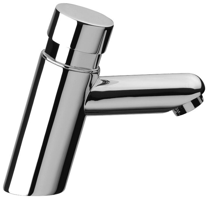 Timed washbasin tap Remer 130 in chrome-plated brass (timing 6 to 8 seconds)