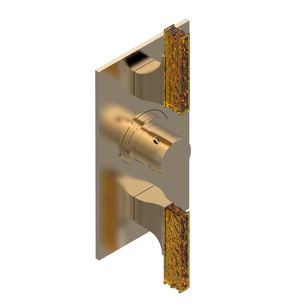 Set de finition THG pour douche thermostatique à encastrer avec deux robinets d'arrêt à 2 fonctions - Collection "Ginkgo" — vue 5