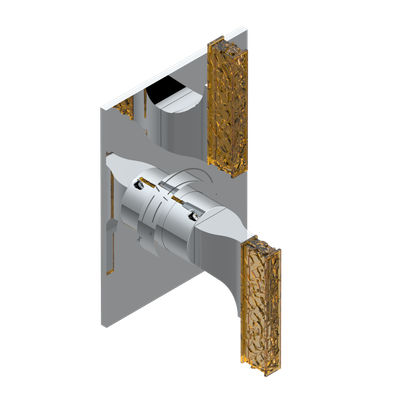 Set de finition THG pour douche thermostatique à encastrer avec un robinet d'arrêt - Collection "Ginkgo"